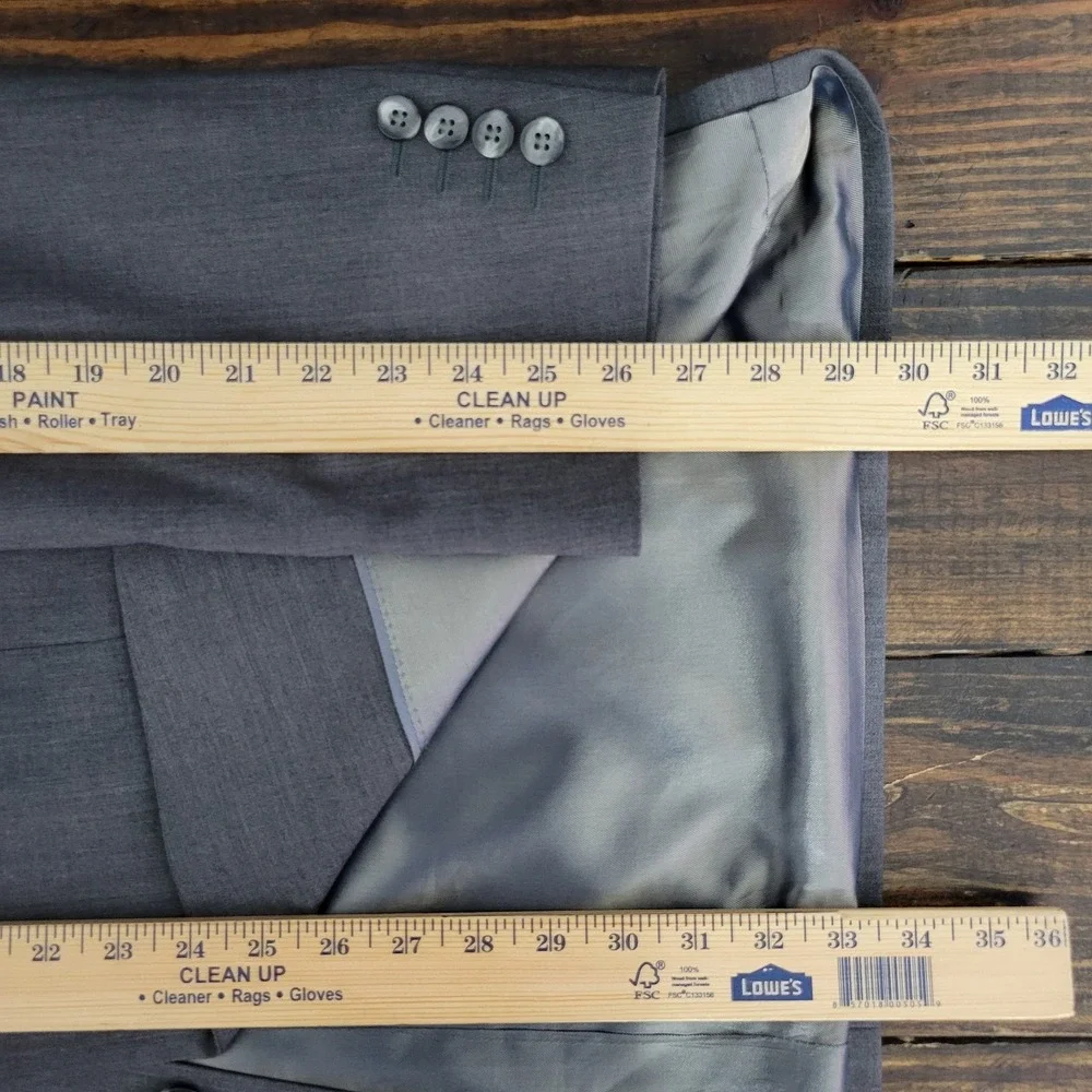 J.F Ferrar Men's Sport Coat Blazer‎ Two Button Heather Gray Wool Size 44L